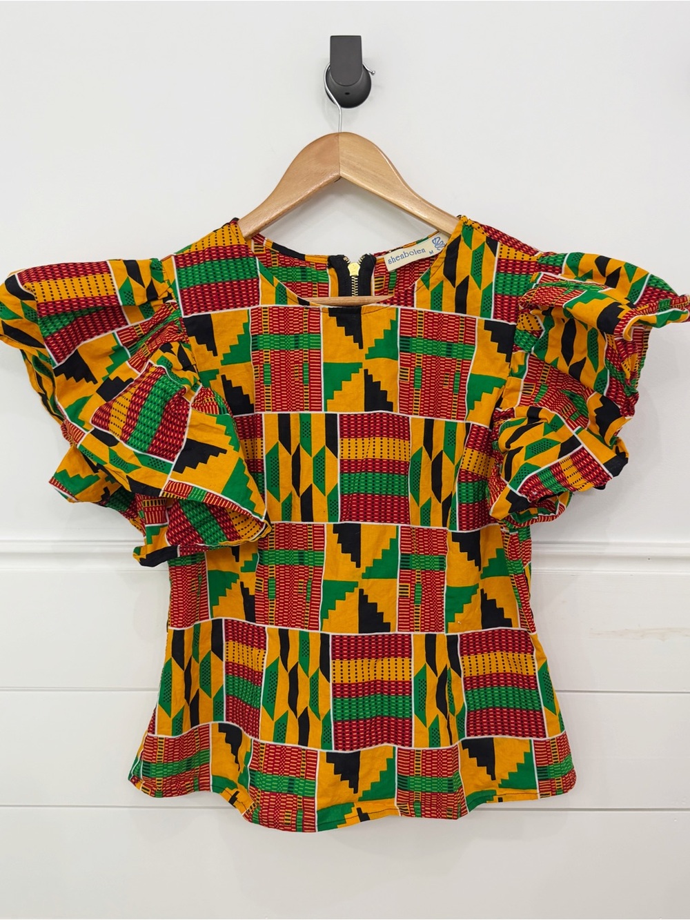 Women’s Shenbolen Colorful African Printed Blouse Top Size M